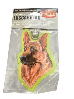 Westport Pet Company German Shepherd Luggage Tag Die-Cut ID Tag for Travel